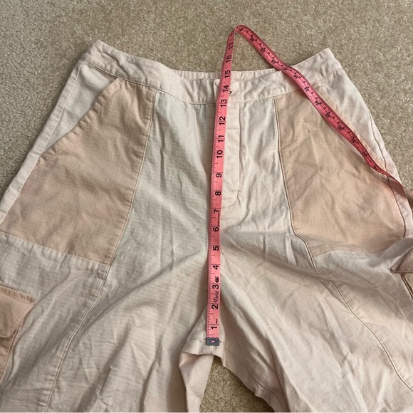 Adidas Pants Womens 10 Ivory Beige High Rise Ripstop Originals Adventure Cargo - Picture 10 of 13